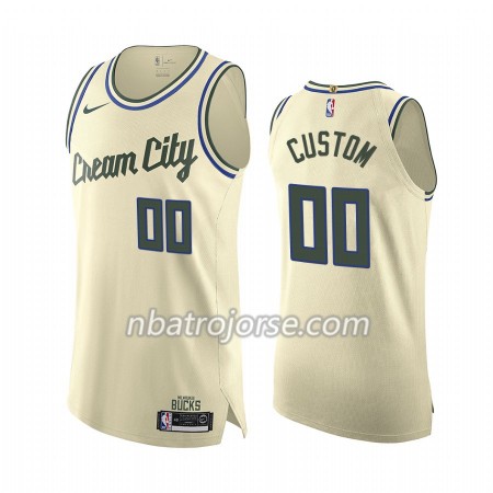 Män Milwaukee Bucks Tröja Skräddarsydda 2019-20 Nike City Edition Swingman